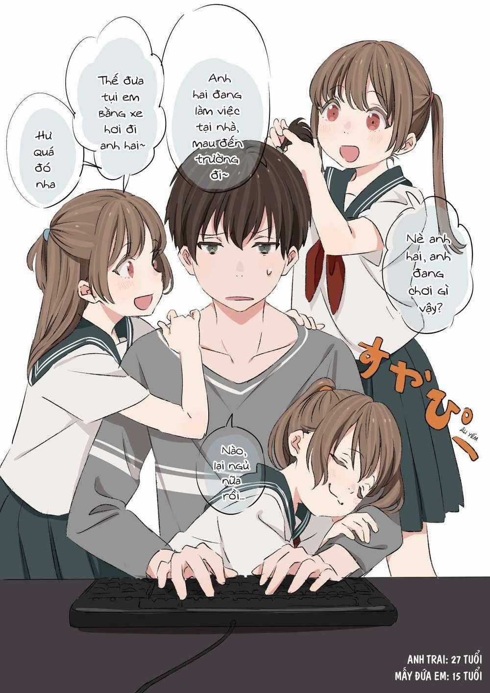 Anh Trai Cùng 3 Cô Em Gái Sinh Ba Chapter 1 trang 1