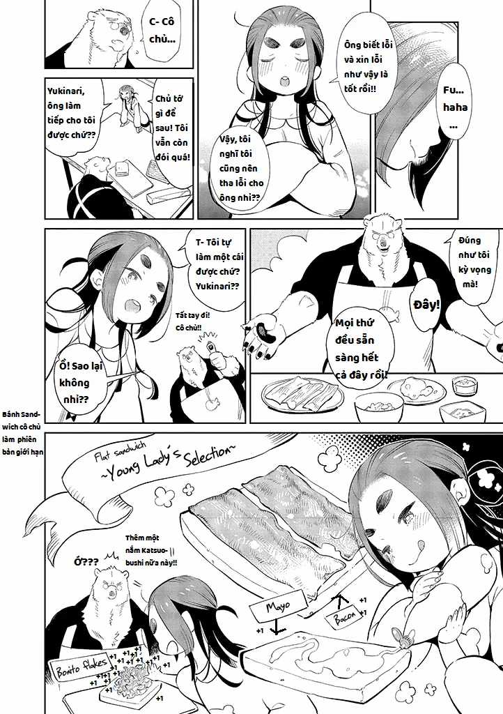 Bác gấu trắng Yakuza và cô công chúa chỉ cần 1 cái bụng no nhanh thật nhanh! Chapter 2.2 trang 4