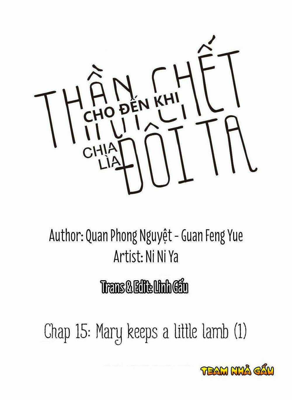 Cho Đến Khi Thần Chết Chia Lìa Đôi Ta Chapter 15 trang 0
