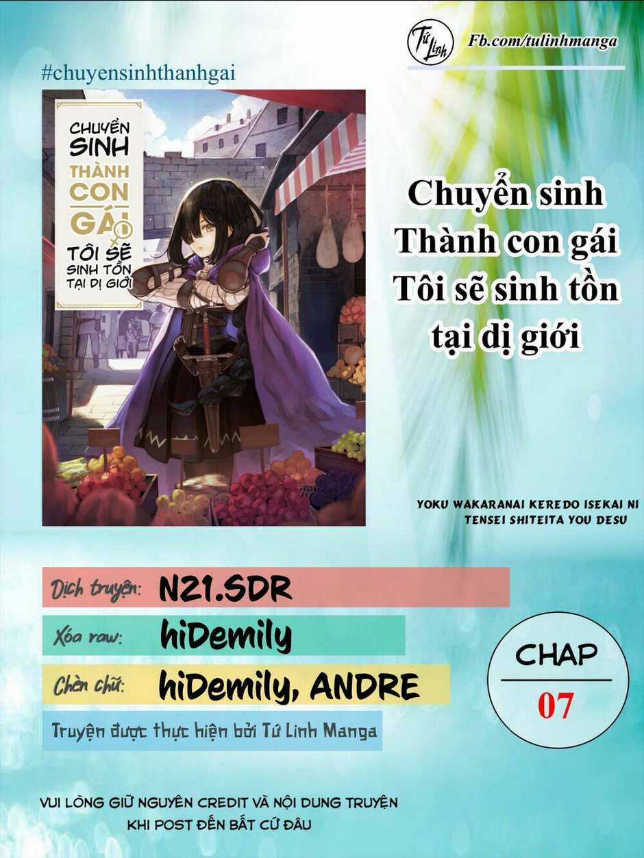 Chuyển Sinh Thành Con Gái, Tôi Sẽ Sinh Tồn Tại Dị Giới Chapter 7 trang 1