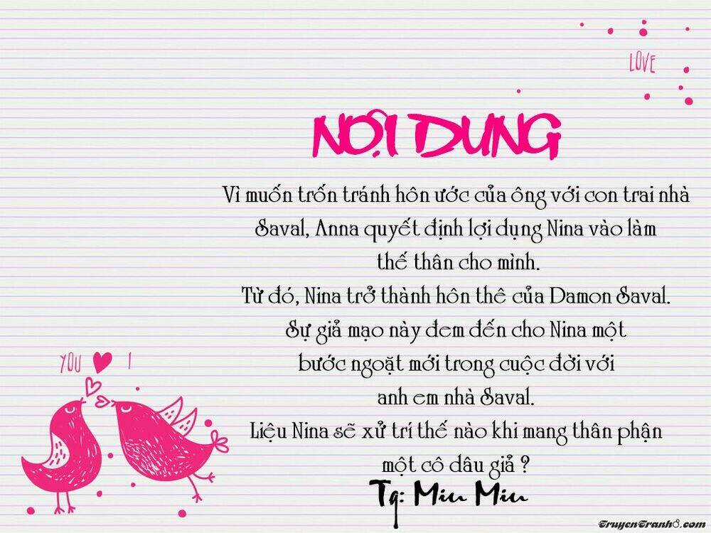 Cô Dâu Giả Mạo [Truyện Sims] Chapter 1 trang 4