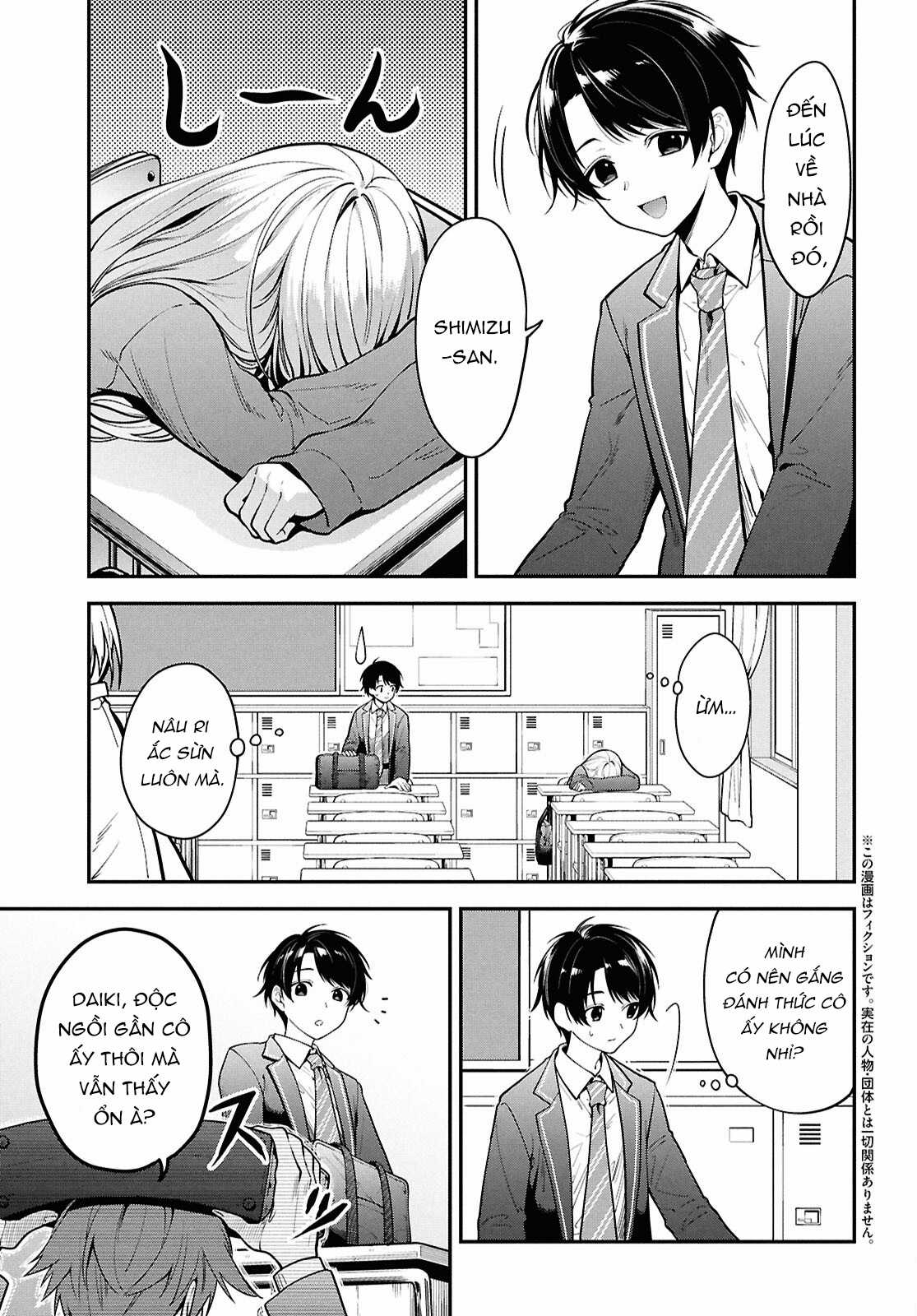 Cô nàng Yankee Shimizu-san bàn bên đã nhuộm tóc đen mất rồi Chapter 1 trang 2