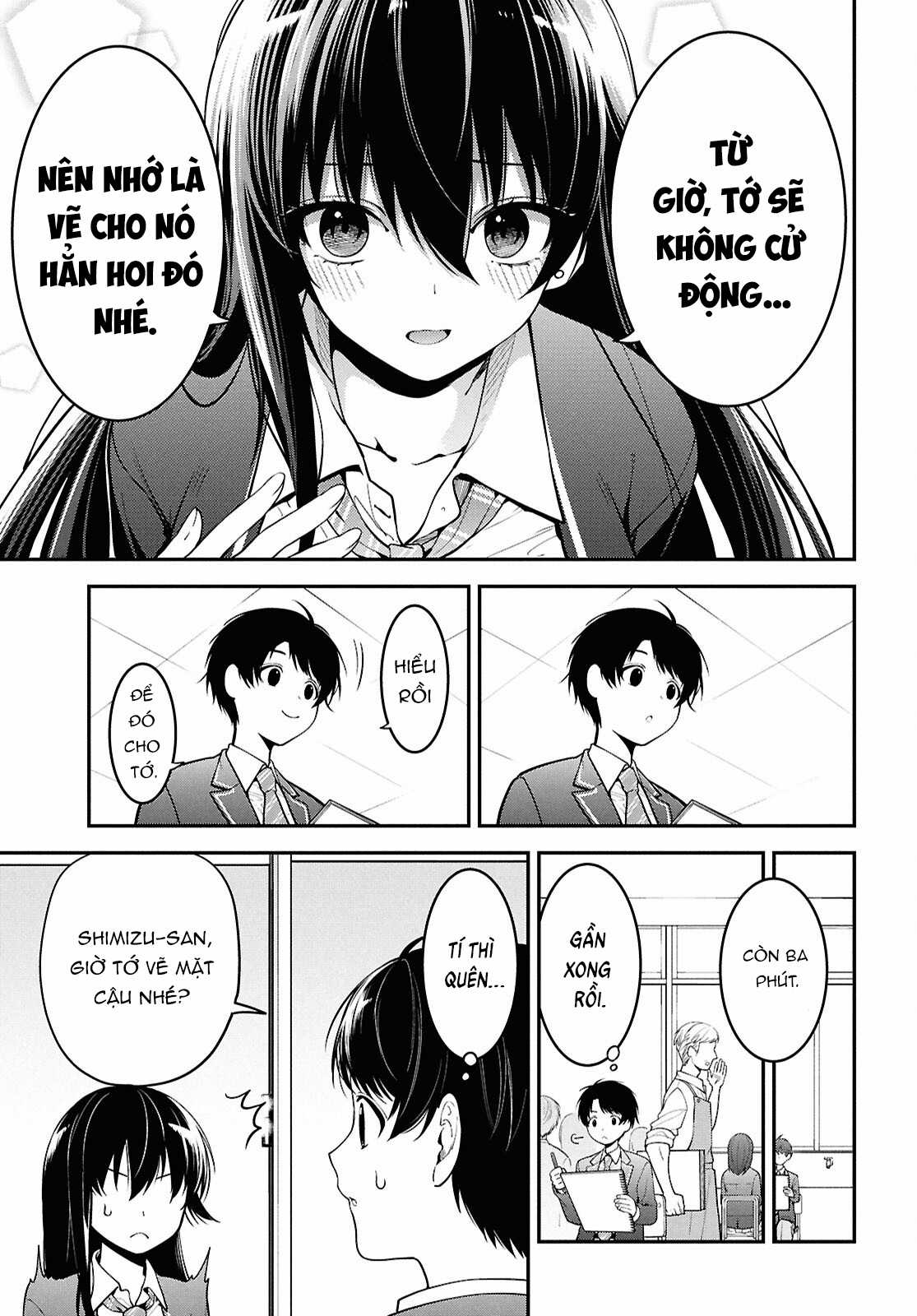 Cô nàng Yankee Shimizu-san bàn bên đã nhuộm tóc đen mất rồi Chapter 1 trang 21