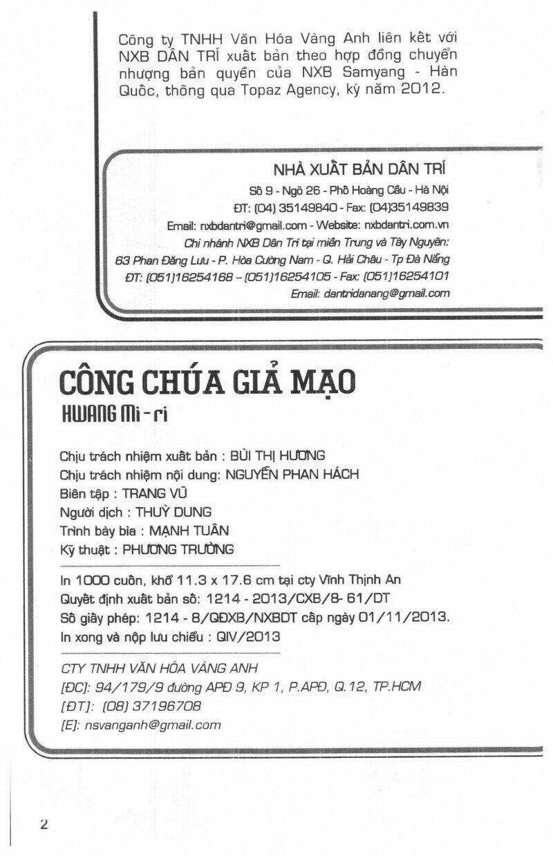 Công Chúa Giả Mạo Chapter 8 trang 1