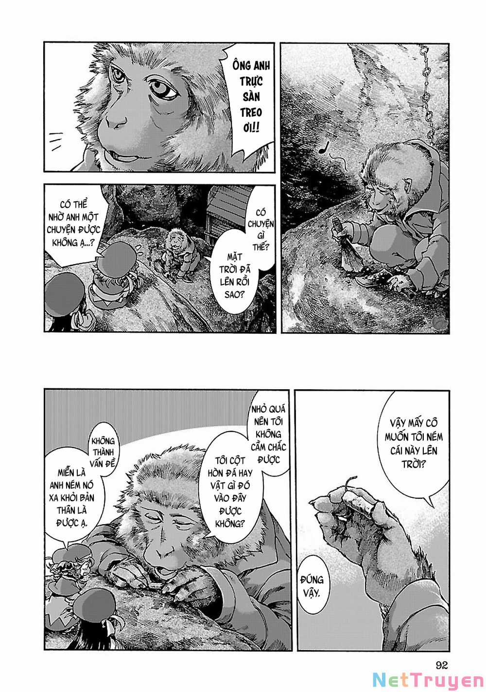 Cuộc Sống Tí Hon Trong Rừng Sâu. Chapter 30.2: Hồi ức của Tóc đỏ - Bình mình trên dây cáp trang 16