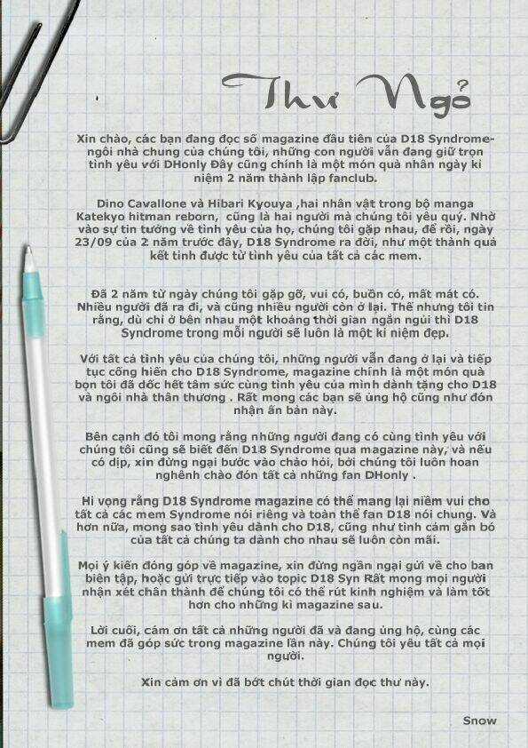 D18 Syndrome Magazine Chapter 1 trang 2