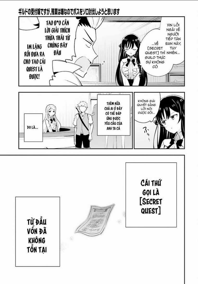 Guild No Uketsukejou Desu Ga, Zangyou Wa Iya Nanode Boss Wo Solo Toubatsu Shiyou To Omoimasu Chapter 4 trang 17