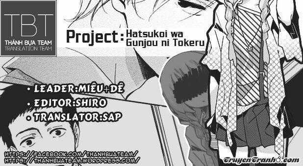 Hatsukoi Wa Gunjou Ni Tokeru Chapter 1 trang 1
