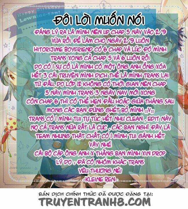 Hitorijme Boyfriend Chapter 5 trang 33