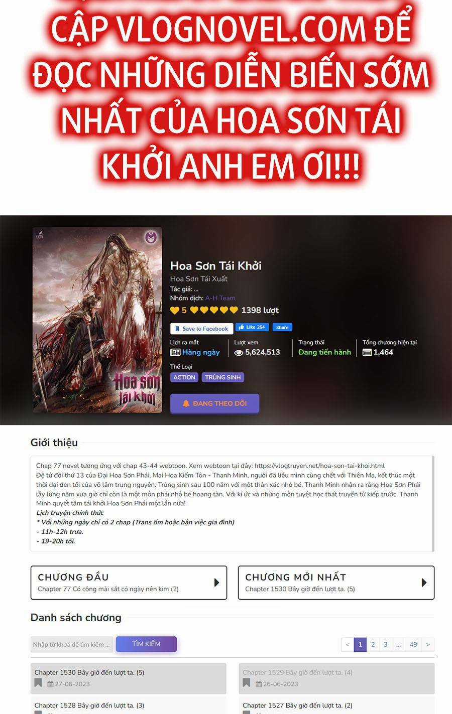 Hoa Sơn Tái Xuất Chapter 85 trang 1