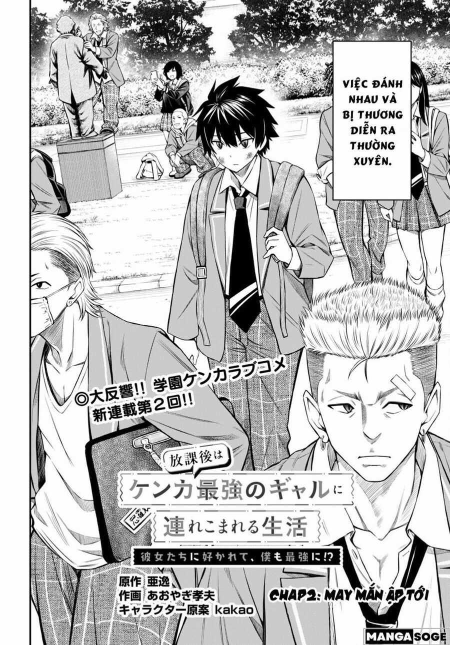 Houkago Wa Kenka Saikyou No Gyaru Ni Tsurekomareru Seikatsu Kanojo-Tachi Ni Sukarete, Boku Mo Saikyou Ni!? Chapter 2 trang 2