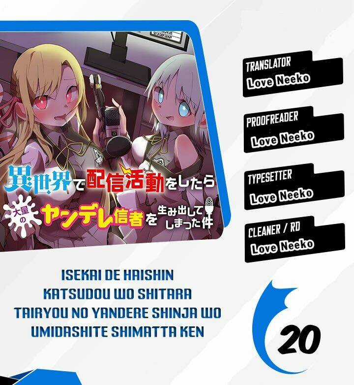 Isekai De Haishin Katsudou Wo Shitara Tairyou No Yandere Shinja Wo Umidashite Shimatta Ken Chapter 20 trang 0