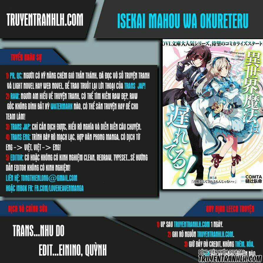 Isekai Mahou Wa Okureteru! Chapter 4.1 trang 0