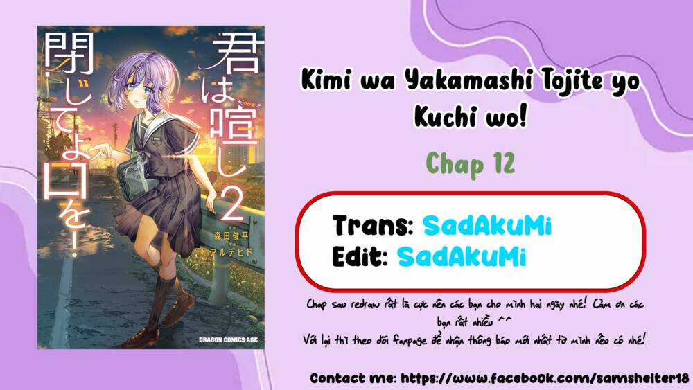 Kimi Wa Yakamashi Tojite Yo Kuchi Wo! Chapter 12 trang 0