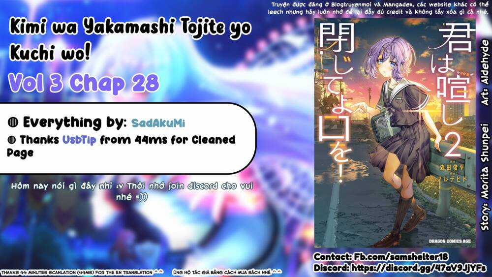 Kimi Wa Yakamashi Tojite Yo Kuchi Wo! Chapter 28 trang 0