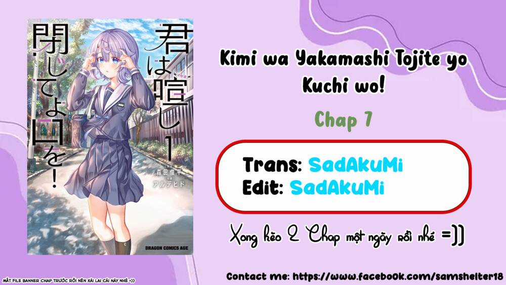 Kimi Wa Yakamashi Tojite Yo Kuchi Wo! Chapter 7 trang 0