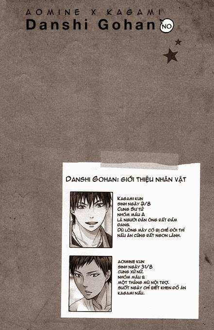 [Knb Doujinshi] Aokaga - Danshi Gohan Chapter 0 trang 3