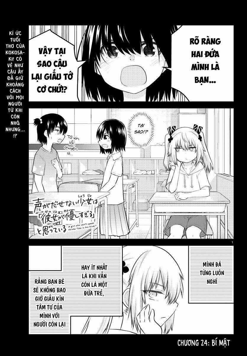 Koe Ga Dasenai Shoujo Wa "Kanojo Ga Yasashisugiru" To Omotte Iru Chương 24 trang 1