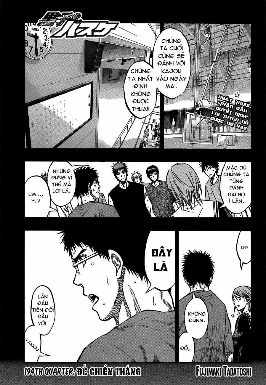 Kuroko No Basuke Chapter 194 trang 3