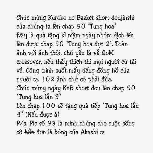Kuroko – Tuyển Thủ Vô Hình: Short Doujinshi Chapter 120 trang 0