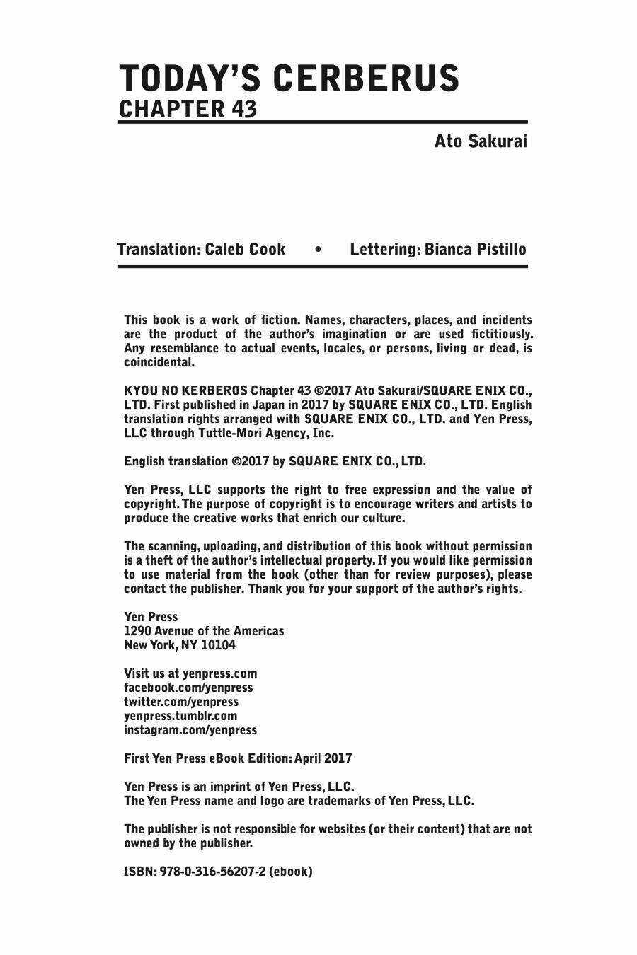 Kyou No Cerberus Chapter 43 trang 35
