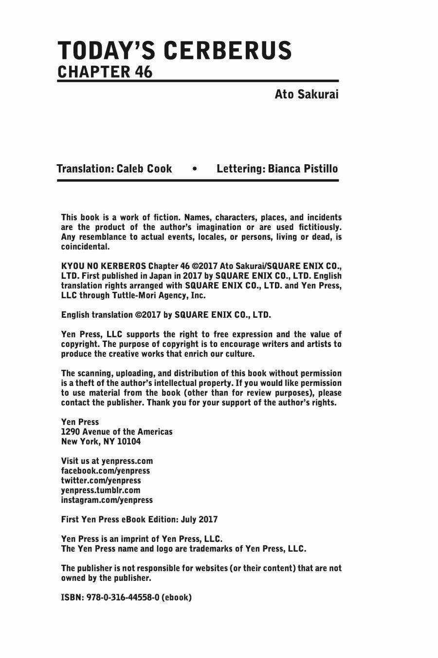 Kyou No Cerberus Chapter 46 trang 37