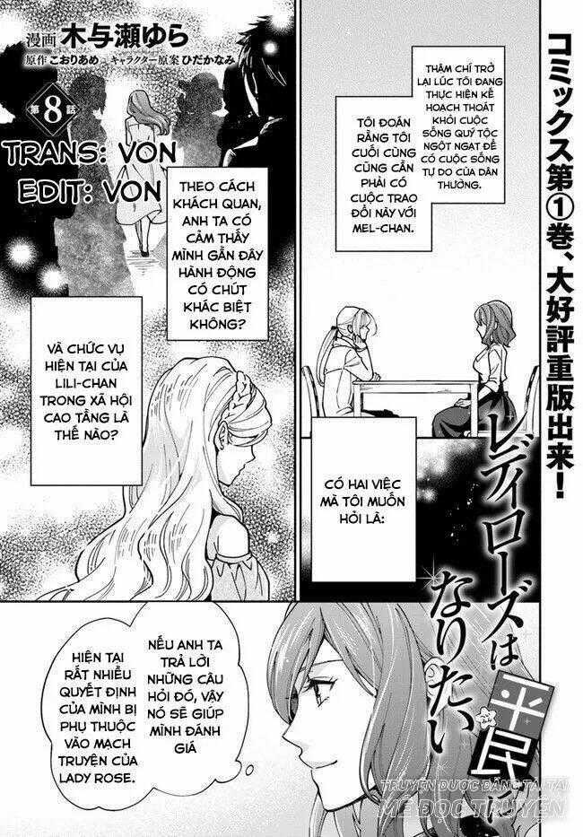 Lady Rose Wants To Be A Commoner Chapter 8 trang 0
