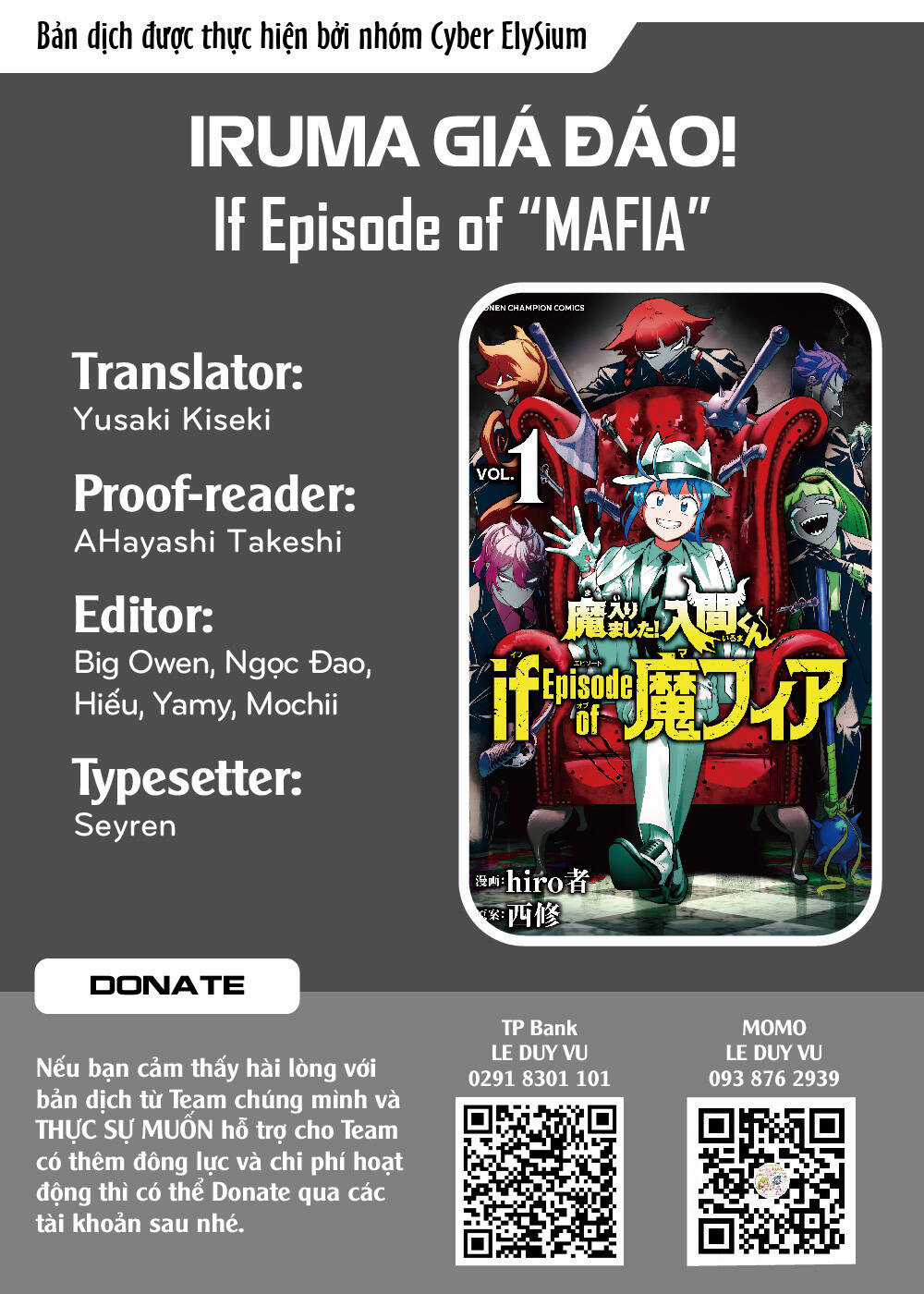 Mairimashita! Iruma-Kun: If Episode Of Mafia Chapter 3 trang 0