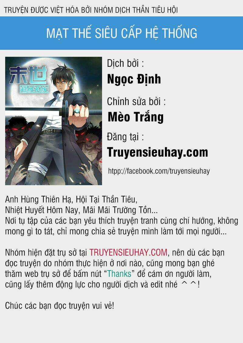 Mạt Thế Siêu Cấp Hệ Thống Chapter 3 trang 0