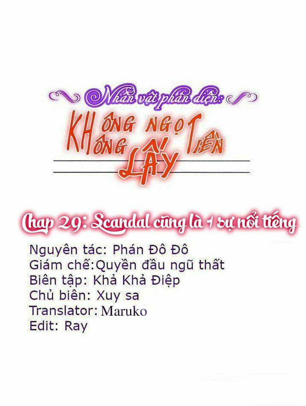 Nhân Vật Phản Diện: Không Ngọt Không Lấy Tiền Chapter 29 trang 1