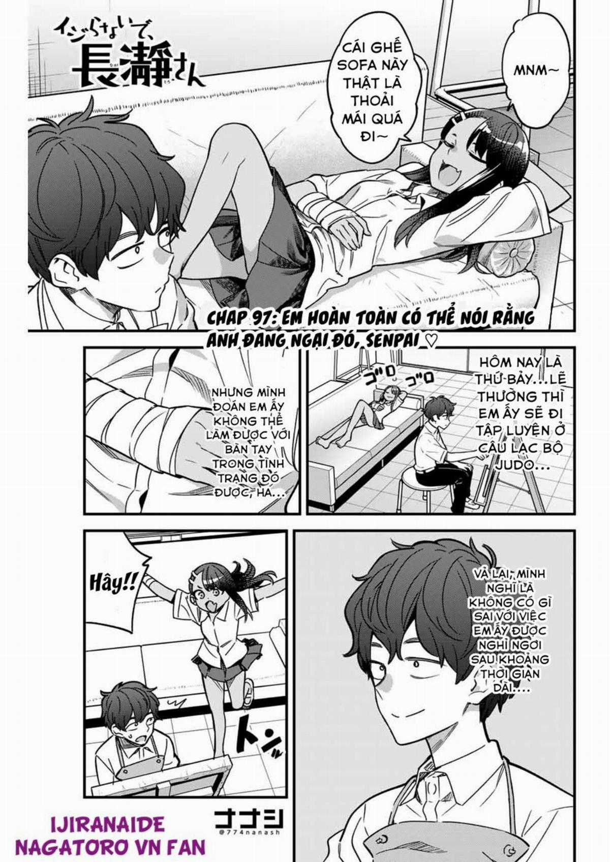 Please Don't Bully Me - Nagatoro-San Chapter 97: Em hoàn toàn có thể nói rằng anh đang ngại đó, Senpai ♡ trang 0