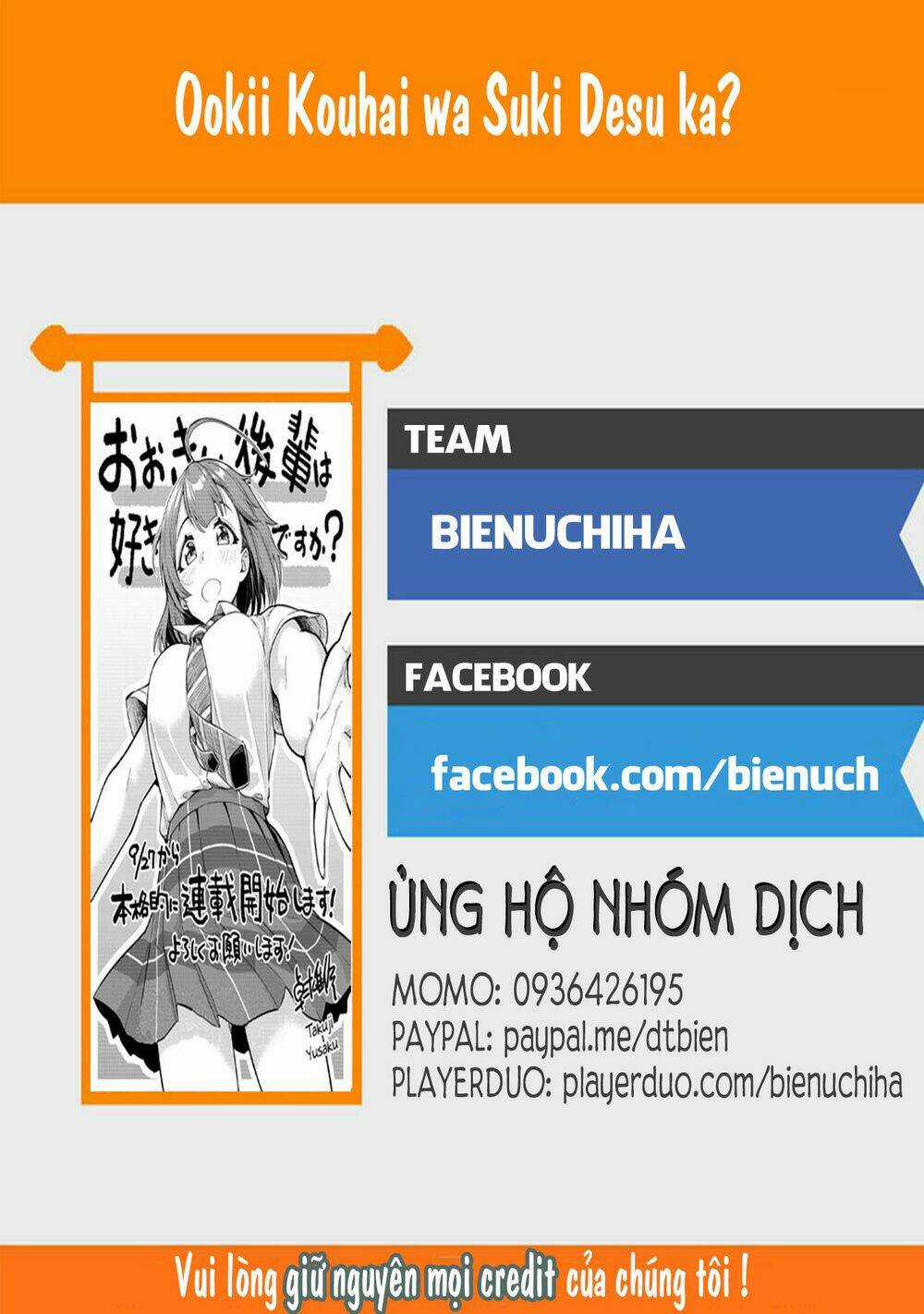 Senpai Có Thích Đàn Em Bb (Big Boobs) Chapter 20 trang 0