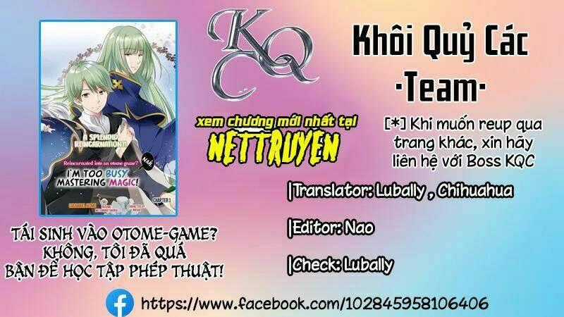 Tái Sinh Vào Otome-Game? Không, Tôi Đã Quá Bận Để Học Tập Phép Thuật! Chapter 4 trang 0