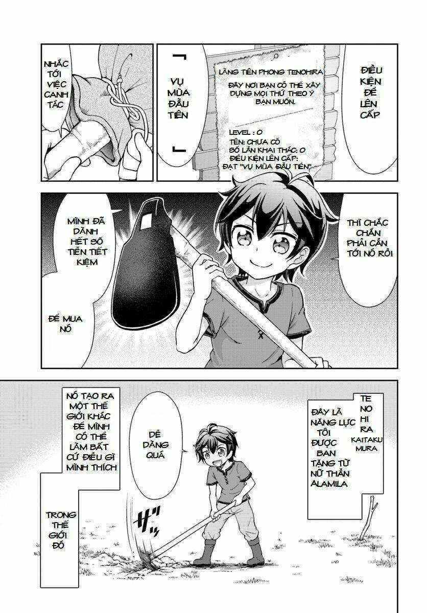 Tenohira Kaitaku Mura De Isekai Kenkokuki: Fueteku Yome-Tachi To Nonbiri Mujintou Life Chapter 2 trang 3