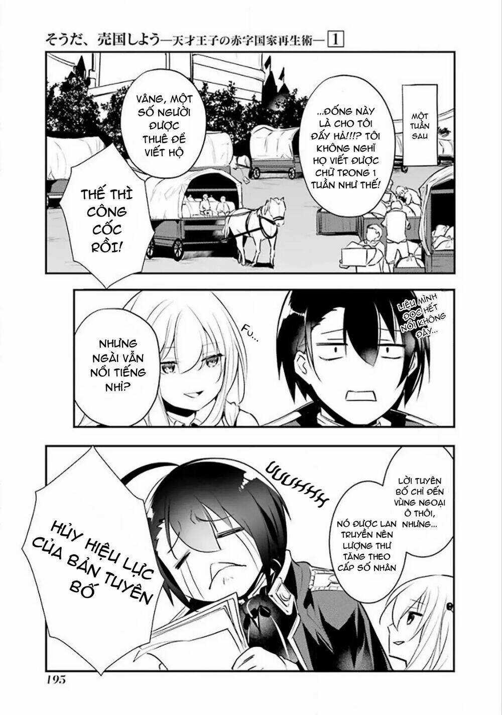 Tensai Ouji No Akaji Kokka Saisei Jutsu - Souda, Baikoku Shiyou Chapter 15.1 trang 9