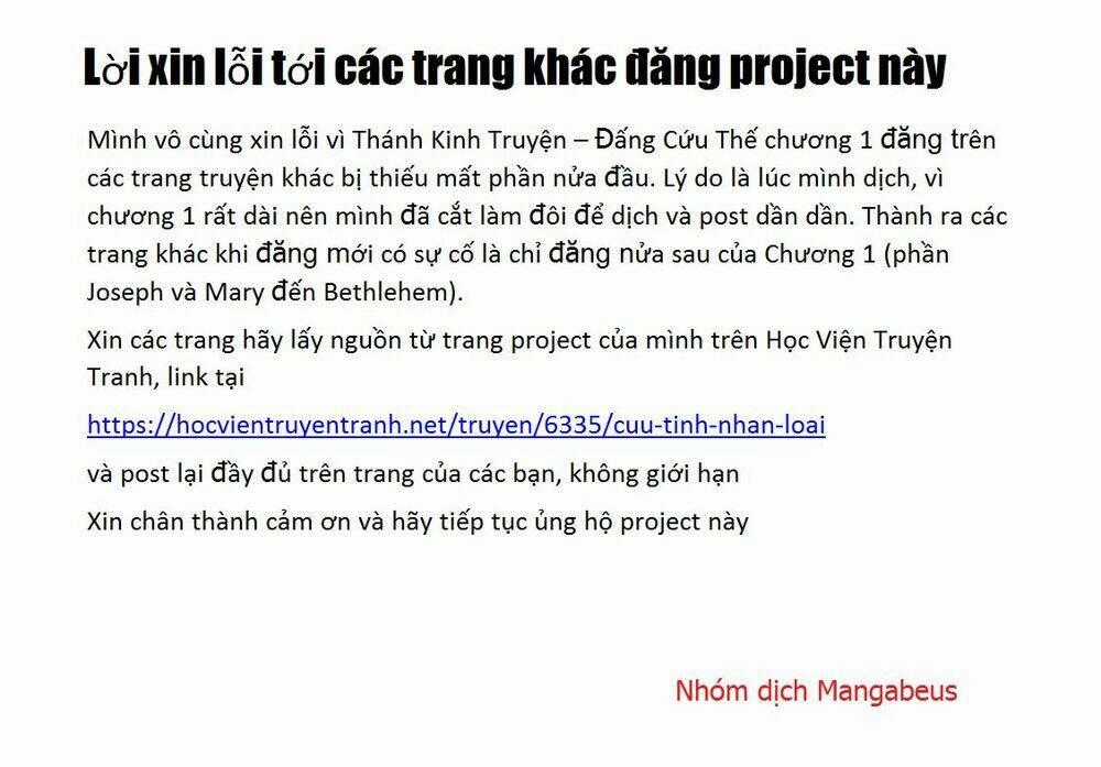 Thánh Kinh Truyện - Đấng Cứu Thế Chapter 3 trang 0