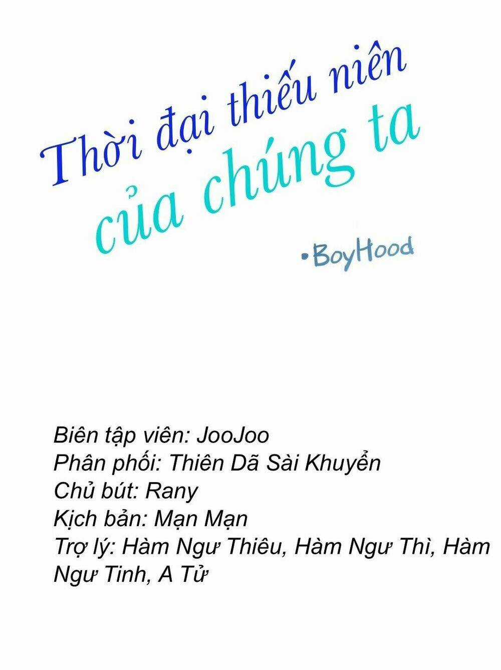 Thời Đại Thiếu Niên Của Chúng Ta Chapter 3 trang 1