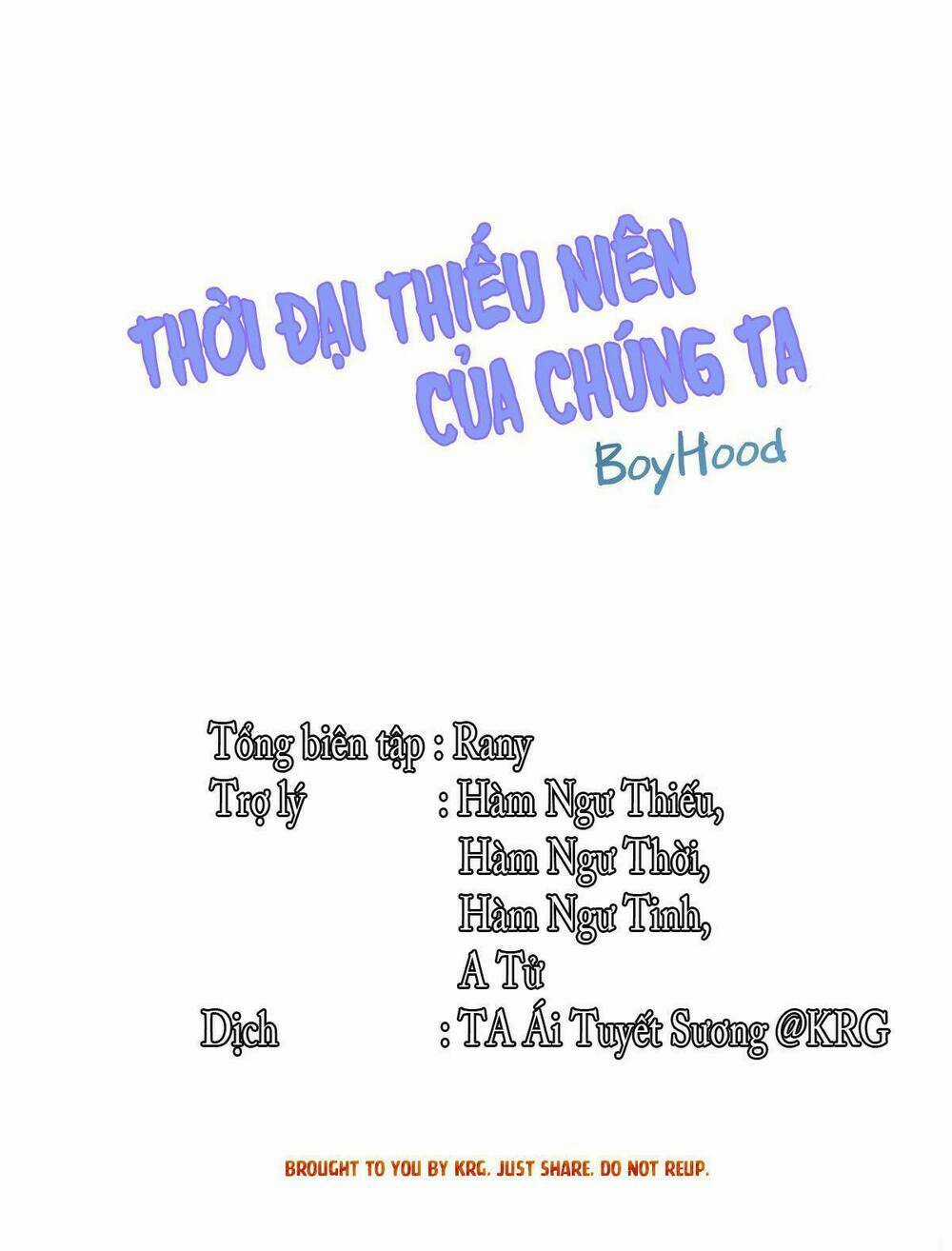 Thời Đại Thiếu Niên Của Chúng Ta Chapter 5 trang 0