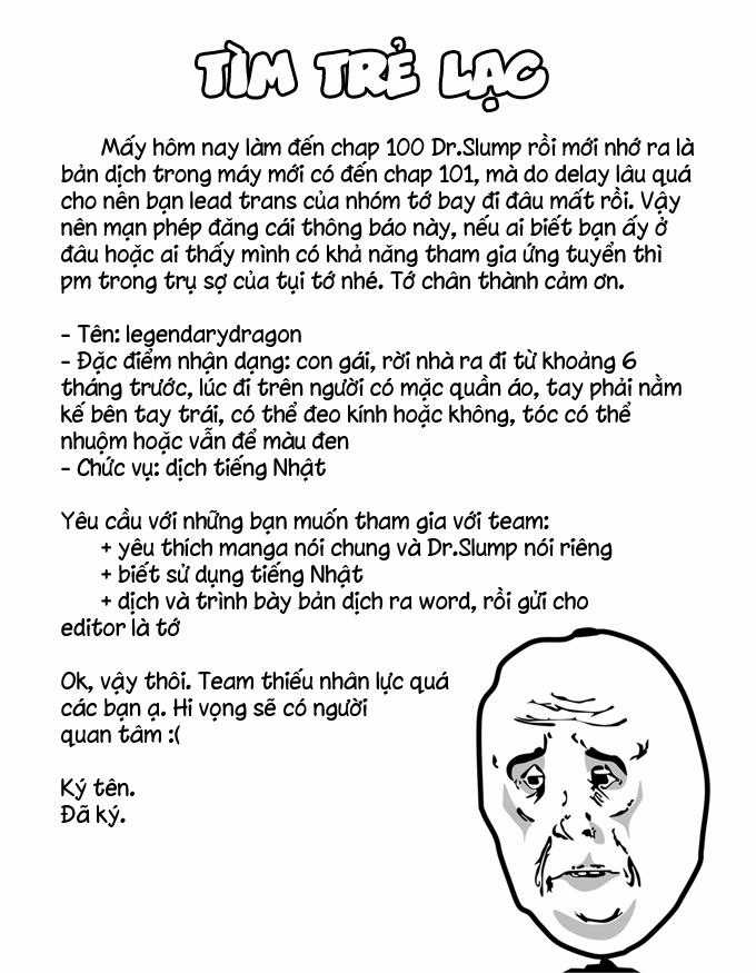Tiến Sĩ Slump Chapter 100 trang 0