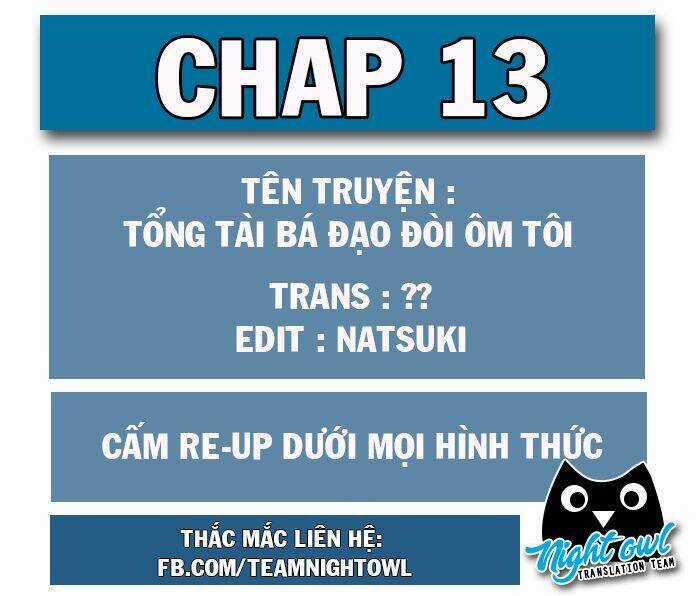 Tổng Tài Bá Đạo Cầu Ôm Ôm Chapter 13 trang 0