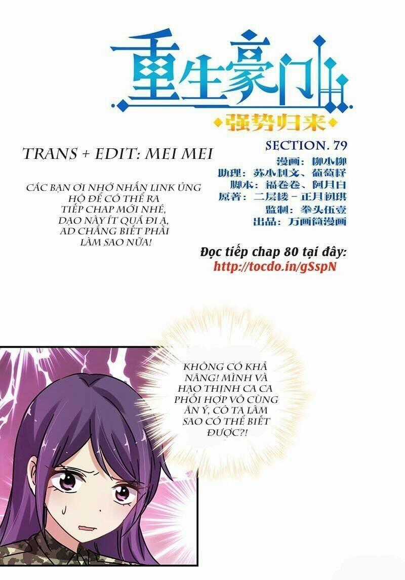 Trọng Sinh Chi Hao Môn Cường Thế Quy Lai Chapter 79 trang 0