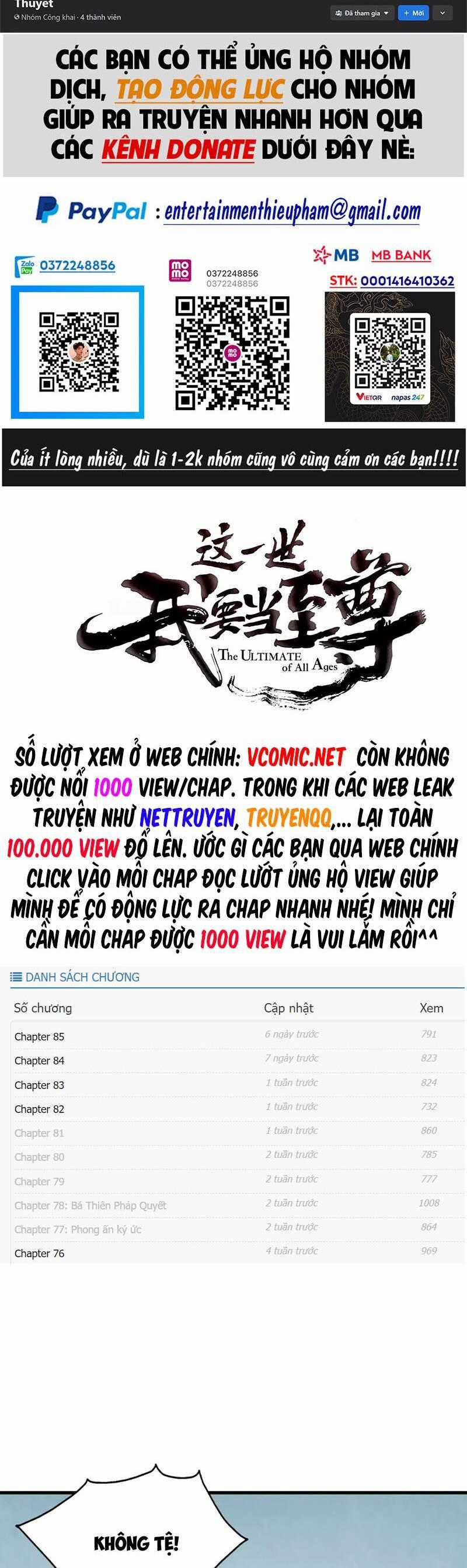 Vạn Cổ Chí Tôn Chương 167 trang 1