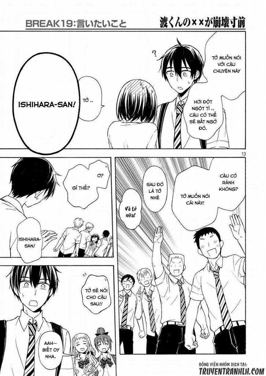 Watari-Kun No Xx Ga Houkai Sunzen Chapter 22 trang 12