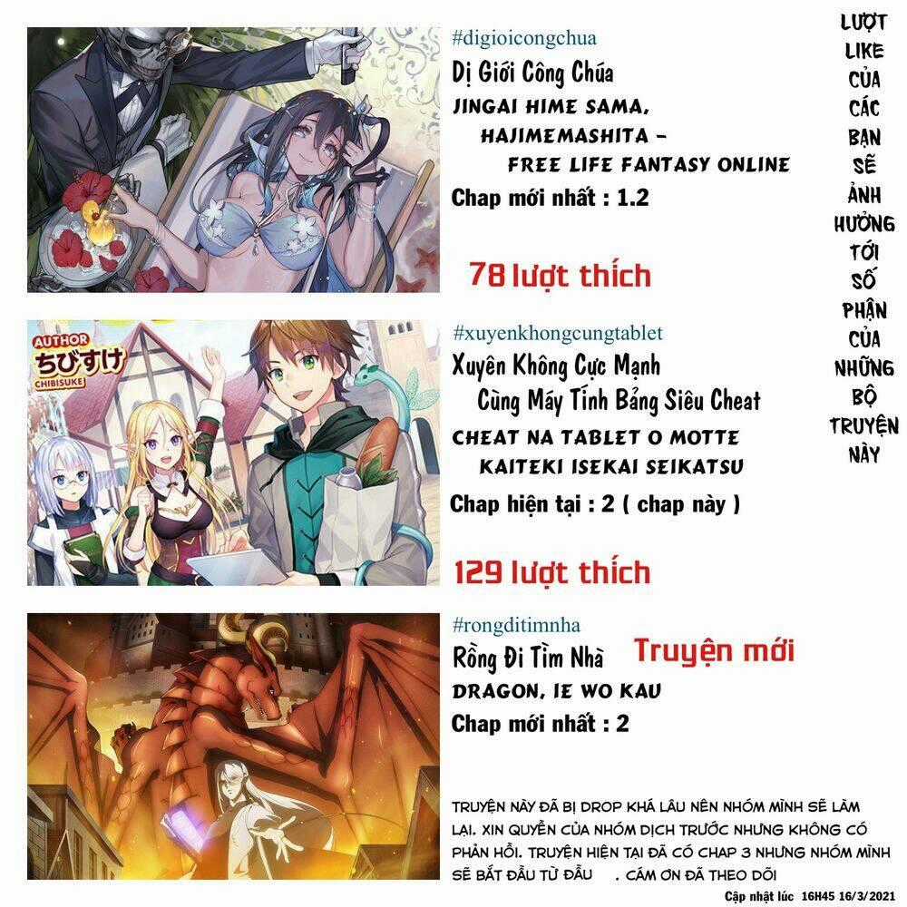 Xuyên Không Cực Mạnh Cùng Máy Tính Bảng Siêu Cheat Chapter 2 trang 1