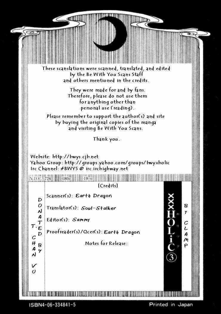 Xxxholic Chapter 20 trang 1